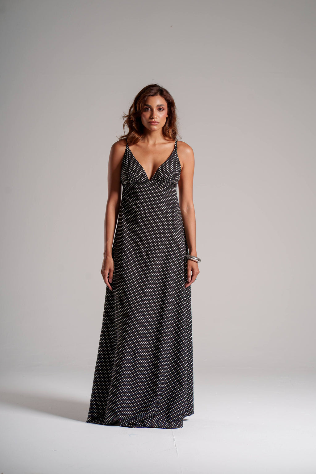 Noir Dot Maxi Dress
