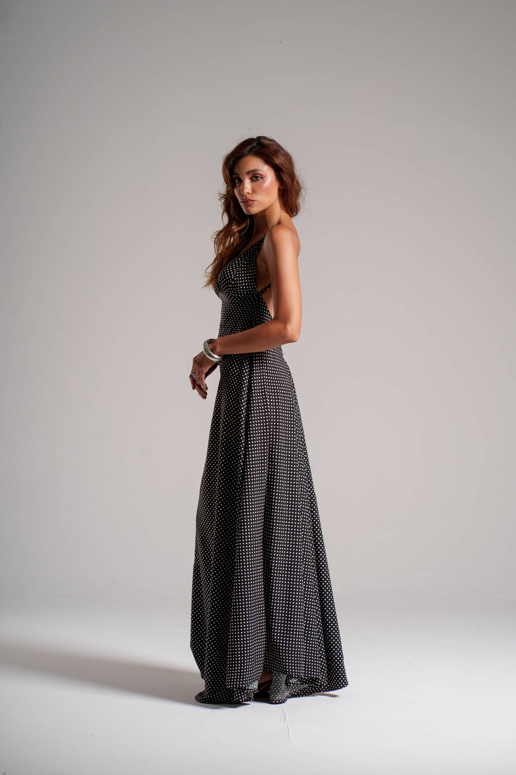 Noir Dot Maxi Dress