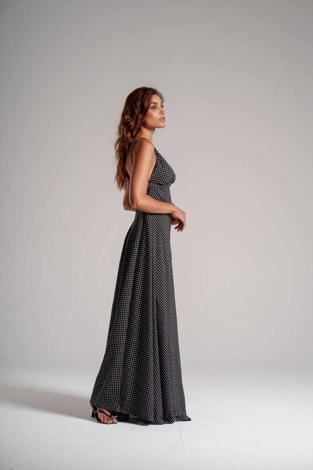 Noir Dot Maxi Dress